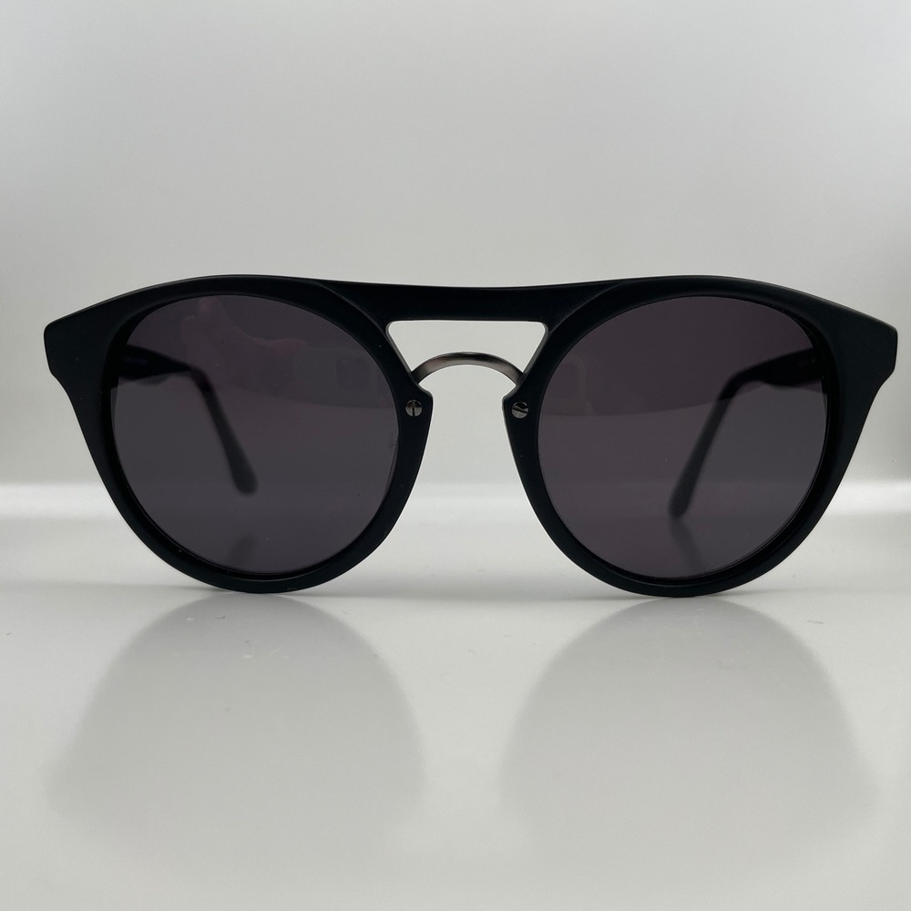 SEE Eyewear 1826 SUN Matte Black Round Double Bridge Designer Sunglasses France